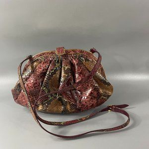 Vintage Magli Made in Italy Multi-color Snakeskin Clutch/Shoulder Purse